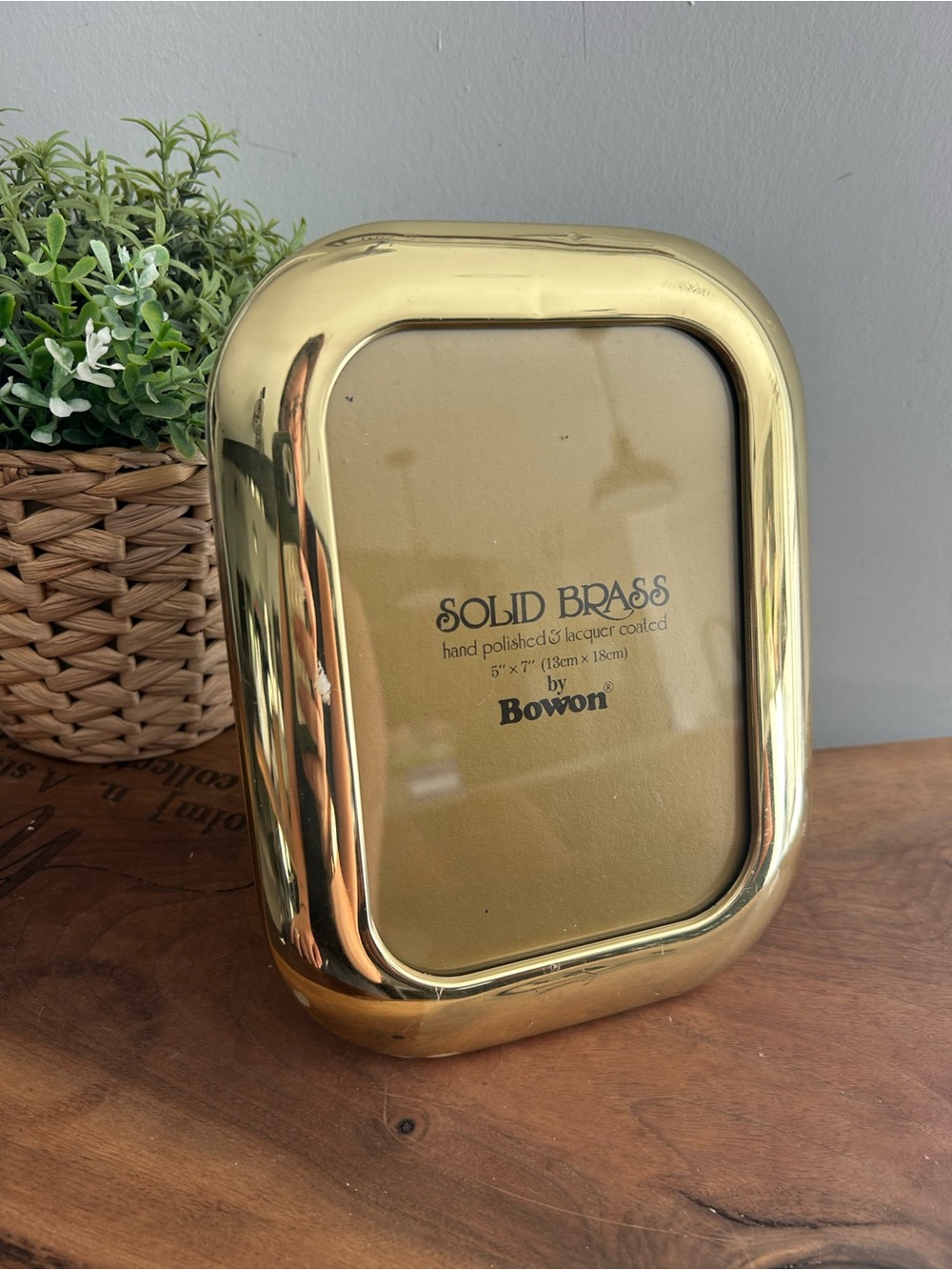 solid Brass 5”x7” photo Picture Frame Gold colour